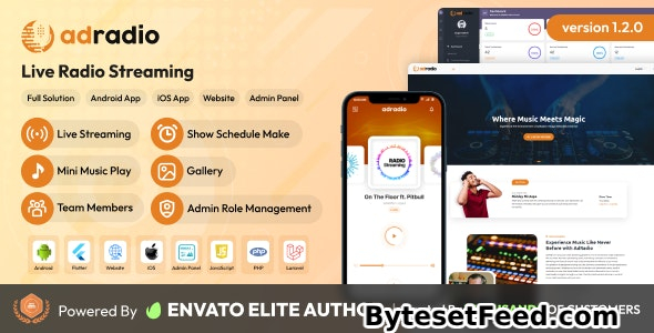 AdRadio v1.2.0 - Live Radio Streaming Website and Apps with Admin Panel - nulled