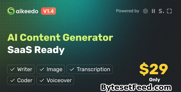 Aikeedo v1.4.3 - AI Content Generator Platform - SaaS Ready - OpenAI - nulled