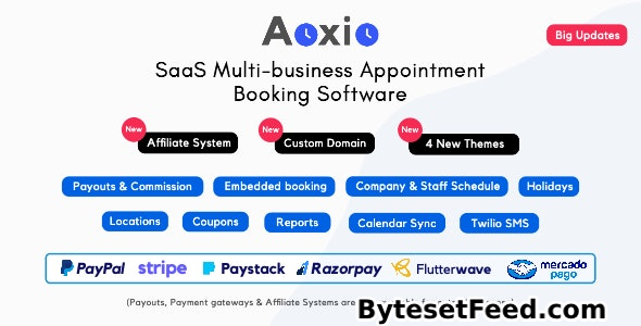 Aoxio v2.2 - SaaS Multi-Business Service Booking Software - nulled