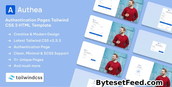 Authea - Authentication Pages Tailwind CSS 3 HTML Template