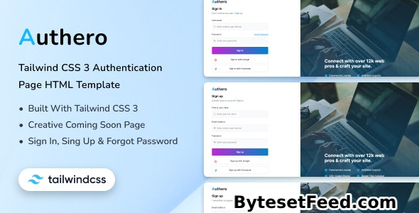 Authero - Tailwind CSS 3 Authentication Page HTML Template