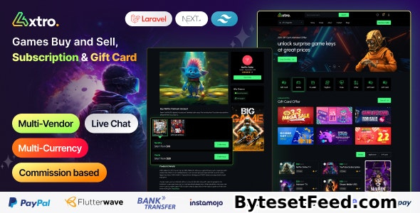 Axtro v1.1.0 - Games Buy and Sell, Subscription & Gift Card Laravel Script