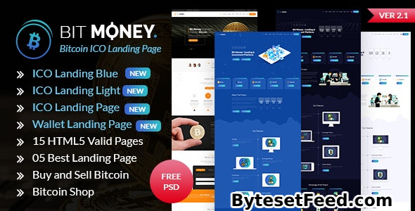 Bit Money v2.1 - Bitcoin Cryptocurrency ICO Landing Page HTML Template