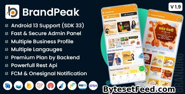 BrandPeak v1.9.5 - Festival Poster Maker, Business Post, Political Post Maker App