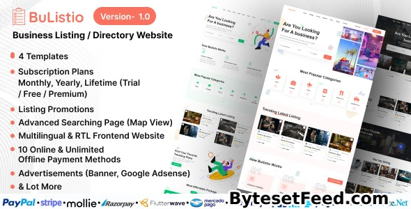 Bulistio v1.0 - Business Listing / Directory Website (Subscription Based) - nulled