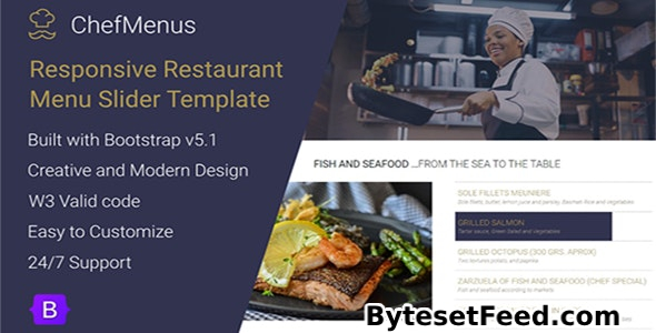 ChefMenus - Responsive Restaurant Menu Bootstrap Slider