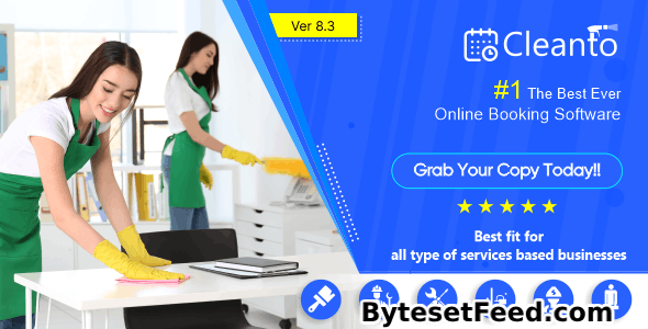 Cleanto v8.2 - Online bookings management system for maid services and cleaning companies - nulled