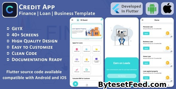 Credit App v1.1 - Finance, Loan, Business - Flutter Mobile UI Template/Kit (Android, iOS)