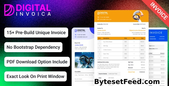 Digital Invoica - Invoice HTML Template for Ready to Print