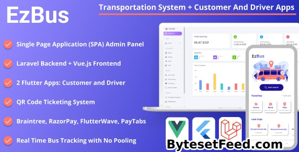EZBus v2.0 - Transportation Management Solution - Two Flutter Apps + Backend + Admin panel