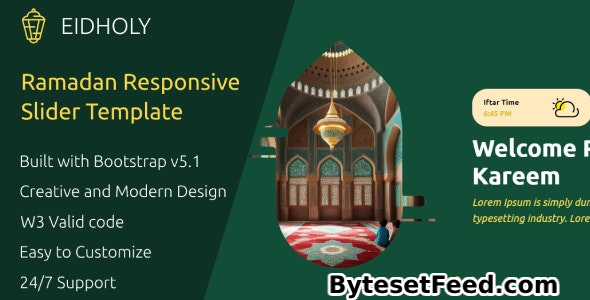 Eidholy - Ramadan Responsive Bootstrap Slider Template