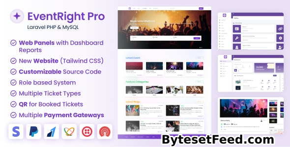 EventRight Pro v2.0.0 - Ticket Sales and Event Booking & Management System with Website & Web Panels (SaaS) - nulled