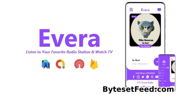 Evera v3.0.0 - Single Station Radio & TV App | ADMOB, FIREBASE, ONESIGNAL