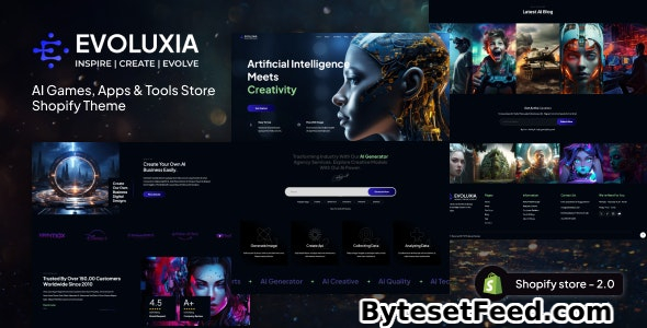 Evoluxia v1.0 - AI Games, Apps & Tools Store Shopify Theme