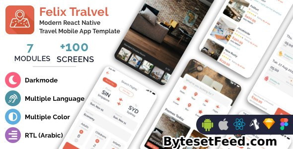 Felix Travel v1.1.11 - mobile React Native travel app template