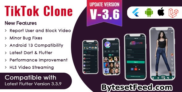 Flutter - TikTok Clone | Triller Clone & Short Video Streaming Mobile App for Android & iOS v3.6