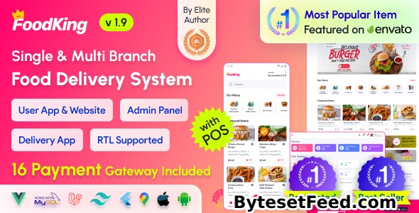 FoodKing v1.9 - Restaurant Food Delivery System with Admin Panel & Delivery Man App
