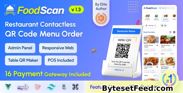 FoodScan v1.3 - Qr Code Restaurant Menu Maker and Contactless Table Ordering System with Restaurant POS