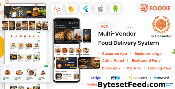 Foodie v6.0 - UberEats Clone - Food Delivery App - Multiple Restaurant Food Delivery Flutter App