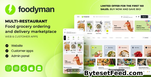 Foodyman v2024-102 - Multi-Restaurant Food and Grocery
