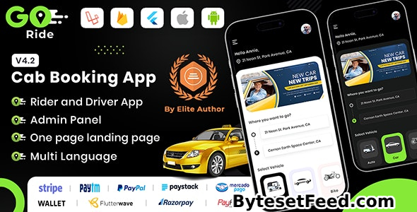GORIDE v4.2 - InDriver Clone - Flutter Complete Taxi Booking Solution with Bidding Option