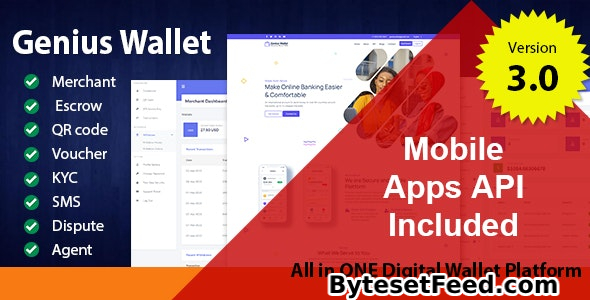 Genius Wallet v3.0 - Advanced Wallet CMS with Payment Gateway API - nulled