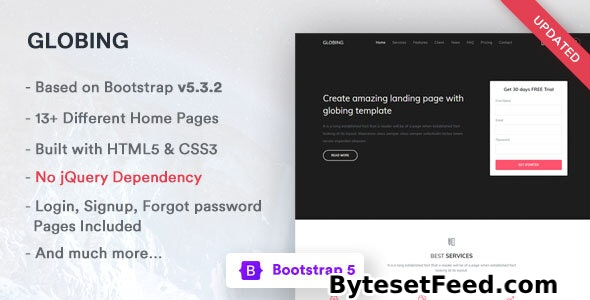 Globing - Bootstrap 5 Landing Page Template