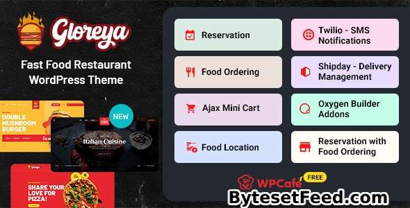 Gloreya v2.0.8 - Fast Food WordPress Theme