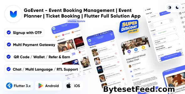 GoEvent v1.3 - Event Booking Management - Event Planner - Flutter Full Solution App