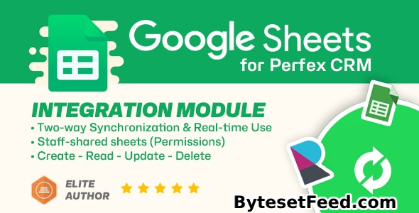 Google Sheets module for Perfex CRM - Two-way Spreadsheets Synchronization v1.1.0