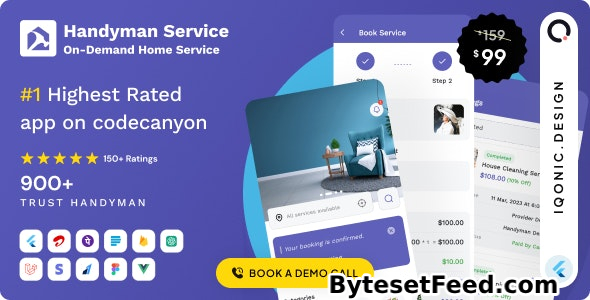 Handyman Service v10.10.2 - Flutter On-Demand Home Services App with Complete Solution