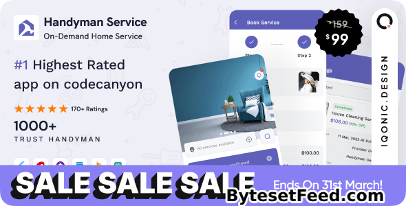 Handyman Service v11.4.0 - Flutter On-Demand Home Services App with Complete Solution