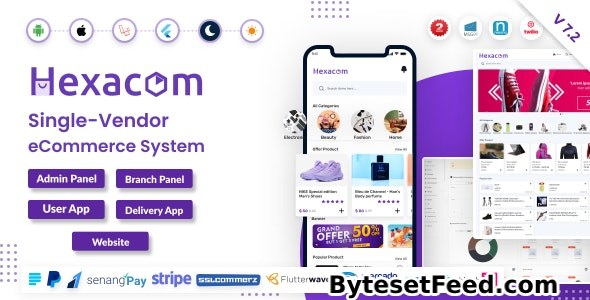 Hexacom v7.2 - single vendor eCommerce App with Website, Admin Panel and Delivery boy app - nulled