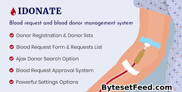 IDonatePro v3.0.2 - Blood Donation, Request And Donor Management WordPress Plugin