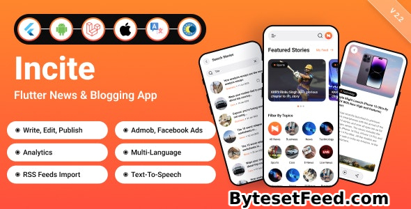 Incite v2.2 - Short News App & Web, Blog App with Laravel Admin Panel for Android & iOS