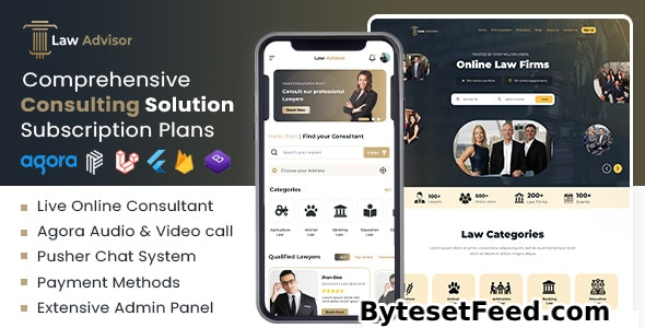 LawAdvisor v1.0.2 - Seamless Tele-Advisory Platform & Virtual Legal Services with Flutter Apps, Web & Admin