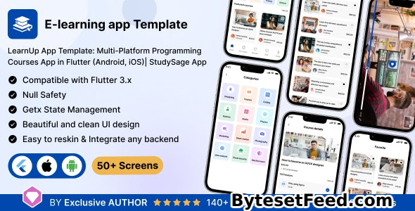 LearnUp UI App Template v1.0 - Multi-Platform Programming Courses in Flutter