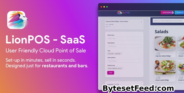 Lion POS v4.0.0 - SaaS Point Of Sale Script for Restaurants and Bars with floor plan