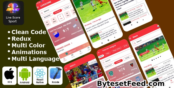 Live Score Sport App - Sport App React Native iOS/Android App Template