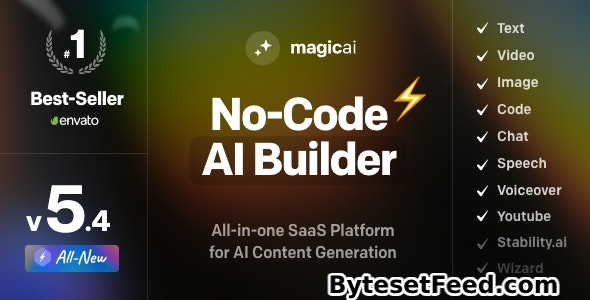 MagicAI v5.4.1 - OpenAI Content, Text, Image, Chat, Code Generator as SaaS - nulled