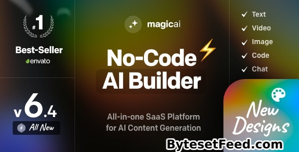 MagicAI v6.4.0 - OpenAI Content, Text, Image, Video, Chat, Voice, and Code Generator as SaaS