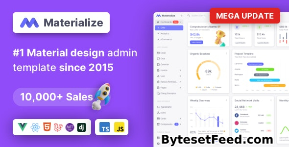 Materialize v12.6.0 - HTML & Laravel Material Design Admin Template