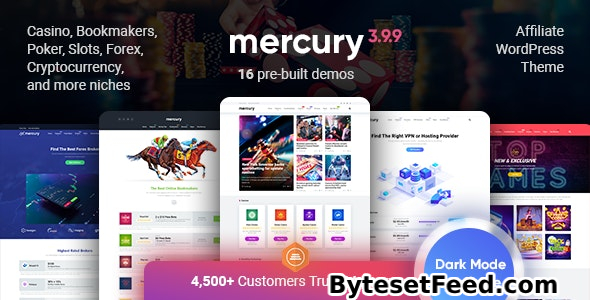 Mercury v3.9.9 - Gambling & Casino Affiliate WordPress Theme. News & Reviews