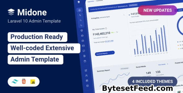 Midone v5.0.3 - Laravel 10 Admin Dashboard Template + HTML Version