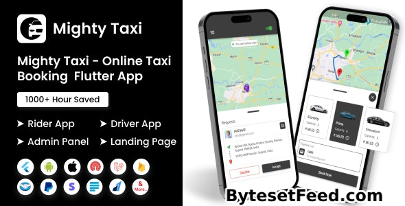 MightyTaxi v12.0 - Flutter Online Taxi Booking Full Solution