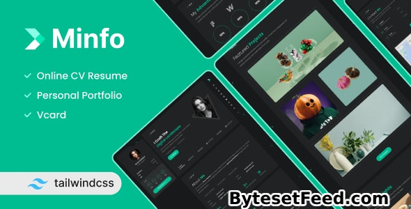 Minfo v1.3 - Tailwind Personal Resume HTML Template