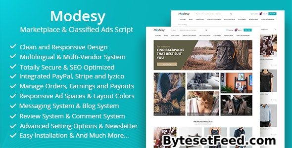 Modesy v2.4.3 - Marketplace & Classified Ads Script - nulled