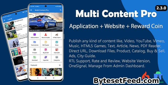 Multi Content Pro (Application and Website) v2.3.0 - nulled