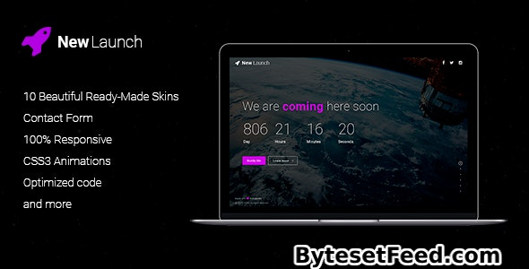 New Launch - Responsive Coming Soon Page HTML