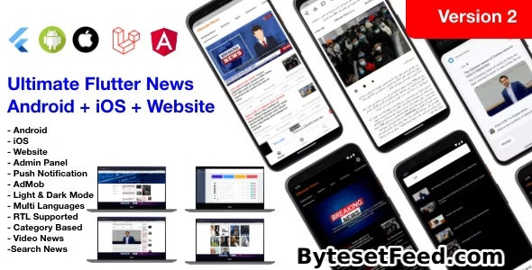 News Full App v4.0 - Flutter App Android + iOS + Website